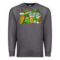 Charcoal Heather st patricks day gnomes coffee cups Premium Sweatshirt - Jasminsmagicworld