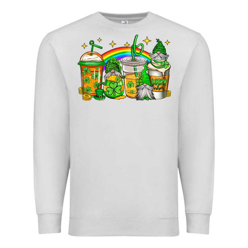 St Patricks Day Gnomes Coffee Cups Premium Sweatshirt by Jasminsmagicworld | Teevron