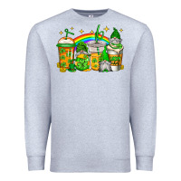 Heather Grey st patricks day gnomes coffee cups Premium Sweatshirt - Jasminsmagicworld
