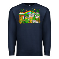 Navy st patricks day gnomes coffee cups Premium Sweatshirt - Jasminsmagicworld