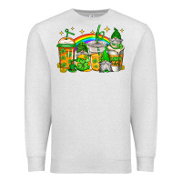 Oatmeal Heather st patricks day gnomes coffee cups Premium Sweatshirt - Jasminsmagicworld