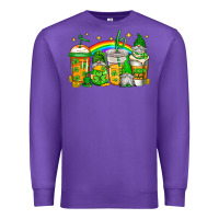 Purple st patricks day gnomes coffee cups Premium Sweatshirt - Jasminsmagicworld
