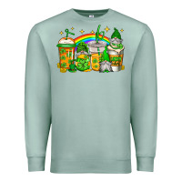 Seafoam st patricks day gnomes coffee cups Premium Sweatshirt - Jasminsmagicworld