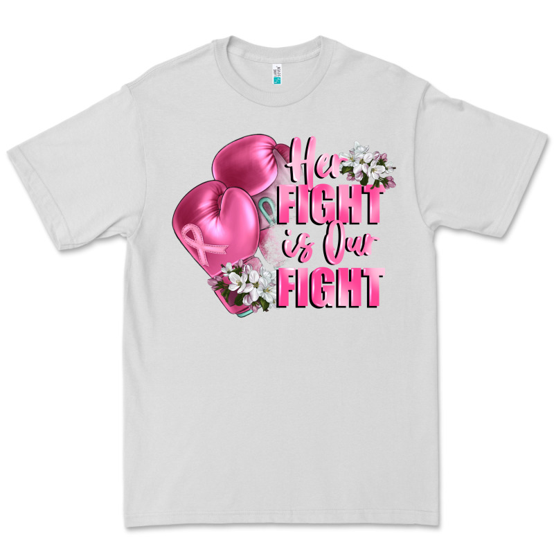 Her Fight Is Our Fight Breast Cancer Awareness Premium Tee by FaDigitalArtStudio | Teevron