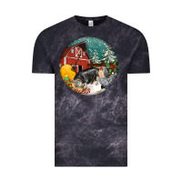 Cloud Black Christmas On The Farm Vintage Tee - FaDigitalArtStudio
