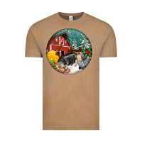 Vintage Coffee Christmas On The Farm Vintage Tee - FaDigitalArtStudio