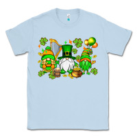 Dusty Blue St. Patrick's Day gnomes Classic Tee - OliviaCreatesArt