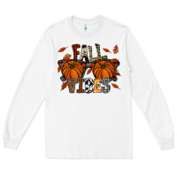 White autumn style with pumpkins Long Sleeve Tee - CowhideDigitalArt