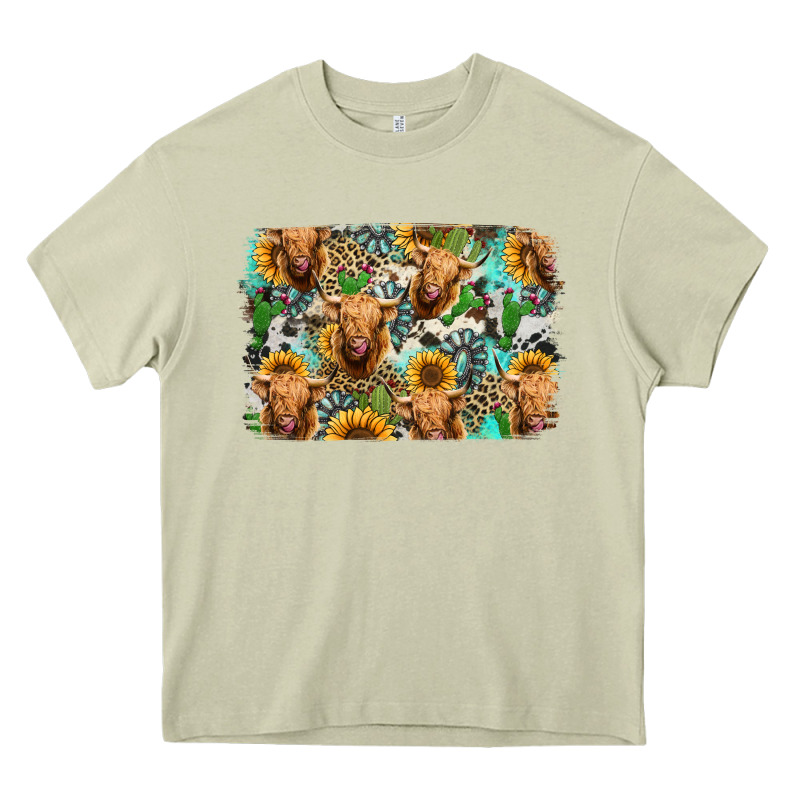 Highland Cow Western Background Heavy Core Tee by Jasminsmagicworld | Teevron