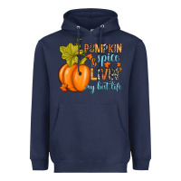Navy Pumpkin spice and livin' my best life Heavyweight Hoodie - RanaPortraitStore