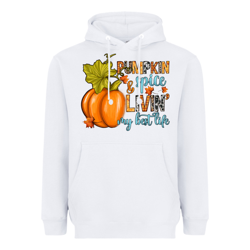 Pumpkin Spice And Livin' My Best Life Heavyweight Hoodie by RanaPortraitStore | Teevron