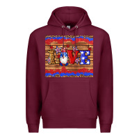 Burgundy american flag gnomes love star leopard glitter Premium Hoodie - Artiststas