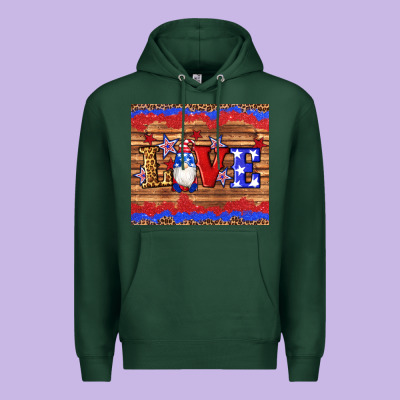 American Flag Gnomes Love Star Leopard Glitter Premium Hoodie Designed By Artiststas