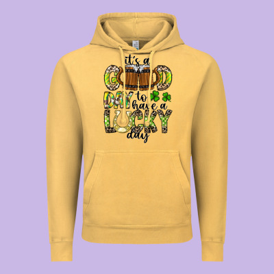It's A Good Day To Have A Lucky Day Vintage Hoodie Designed By Cowhidedigitalart