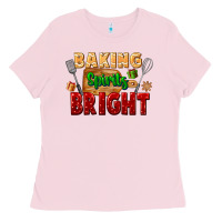 Bubblegum Pink baking spirits bright Ladies Tee - FaDigitalArtStudio