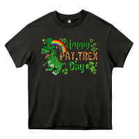 Asphalt St. Patrick's Happy Pat T-Rex Day with rainbow Heavy Core Tee - HowdyJamesFarm
