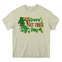 Mossy St. Patrick's Happy Pat T-Rex Day with rainbow Heavy Core Tee - HowdyJamesFarm