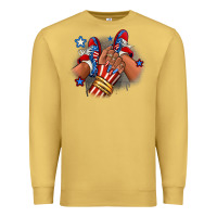 Antique Gold America afro girl sneakers Premium Sweatshirt - RanaPortraitStore