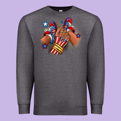 America Afro Girl Sneakers Premium Sweatshirt Designed By Ranaportraitstore