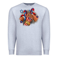 Heather Grey America afro girl sneakers Premium Sweatshirt - RanaPortraitStore