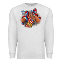 Oatmeal Heather America afro girl sneakers Premium Sweatshirt - RanaPortraitStore