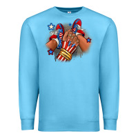 Ocean Blue America afro girl sneakers Premium Sweatshirt - RanaPortraitStore