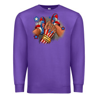 Purple America afro girl sneakers Premium Sweatshirt - RanaPortraitStore