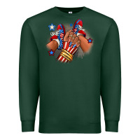 Sports Green America afro girl sneakers Premium Sweatshirt - RanaPortraitStore