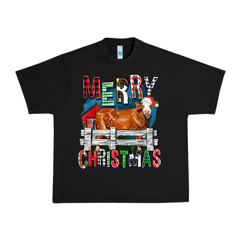 Merry Christmas Simmental Cow Urban Heavy Tee by FaDigitalArtStudio | Teevron