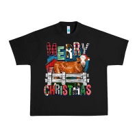 Black merry christmas simmental cow Urban Heavy Tee - FaDigitalArtStudio