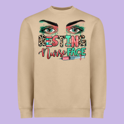 Resting Nurse Face Heavyweight Sweatshirt Designed By Ranaportraitstore