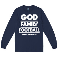 Navy god family football christian faith shirt Long Sleeve Tee - baoMotion
