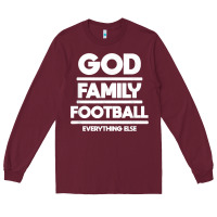 Burgundy god family football christian faith shirt Long Sleeve Tee - baoMotion