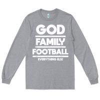 Heather Grey god family football christian faith shirt Long Sleeve Tee - baoMotion