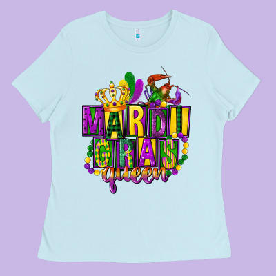 Mardi Gras Queen Ladies Tee Designed By Fadigitalartstudio
