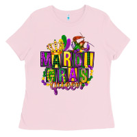 Bubblegum Pink mardi gras queen Ladies Tee - FaDigitalArtStudio