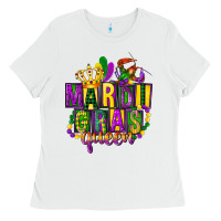 White mardi gras queen Ladies Tee - FaDigitalArtStudio