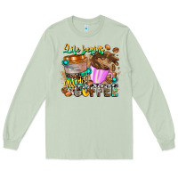 Matcha Life Begins After Coffee Long Sleeve Tee - CowhideDigitalArt