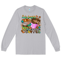 Moon Dust Life Begins After Coffee Long Sleeve Tee - CowhideDigitalArt