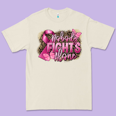 Nobody Fights Alone Cancer Premium Tee Designed By Fadigitalartstudio