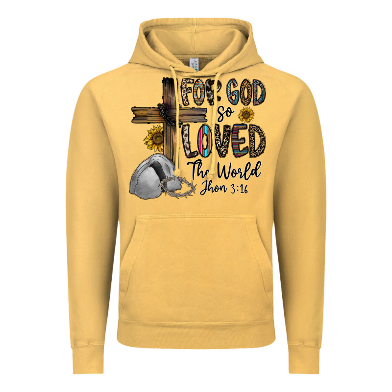 For God So Loved The World Jhon Vintage Hoodie by CowhideDigitalArt | Teevron