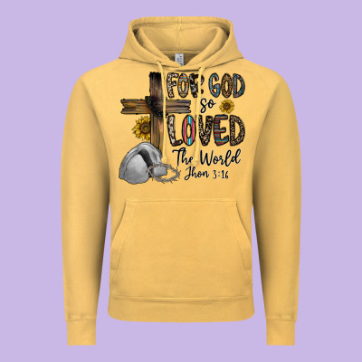 For God So Loved The World Jhon Vintage Hoodie Designed By Cowhidedigitalart