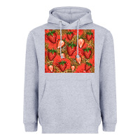 Heather Grey strawberries Heavyweight Hoodie - Jasminsmagicworld