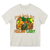 Cream St. Patrick's Dead inside but feeling lucky Heavy Core Tee - HowdyJamesFarm