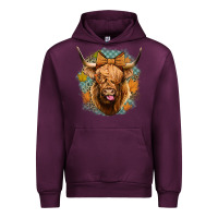 Mauve Wine fall highland cow Urban Hoodie - Jasminsmagicworld