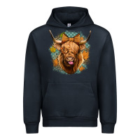Navy fall highland cow Urban Hoodie - Jasminsmagicworld