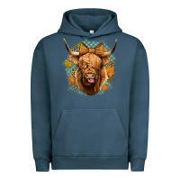 Pigment Midnight Navy fall highland cow Urban Hoodie - Jasminsmagicworld