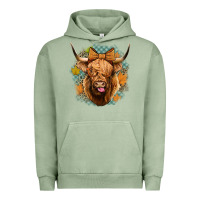 Pigment Oil Green fall highland cow Urban Hoodie - Jasminsmagicworld
