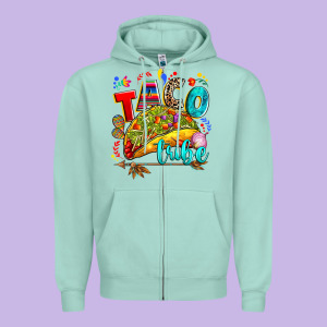 Taco Tribe Zipper Hoodie Designed By Ranaportraitstore