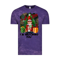 Cloud Purple I'm Watching You Elf Vintage Tee - FaDigitalArtStudio